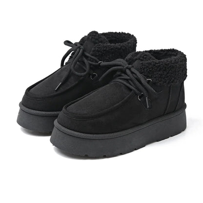 Women Winter Snow Boots | Fleece Lined | Thick Casual Cotton Shoes | Casual Short Boots black