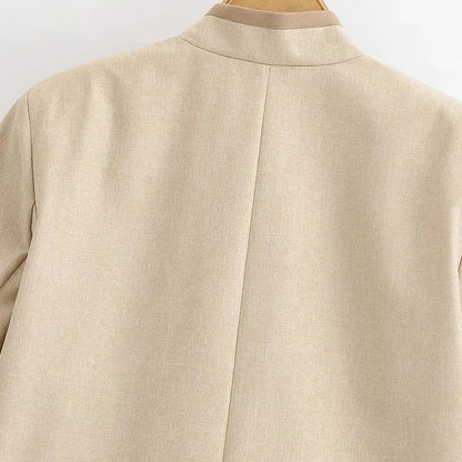 Women Buttoned Napoleon Jacket | Long Sleeves | Vintage | Cropped Coat | Military Jacket