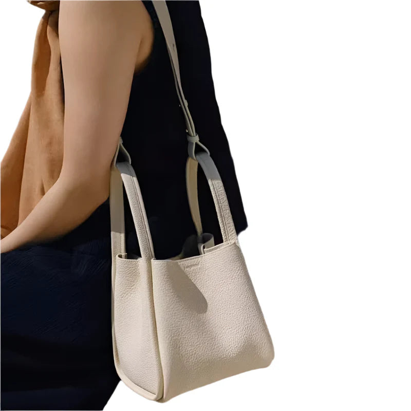 Women Leather Bucket Shoulder Bag | Large Capacity Handbag