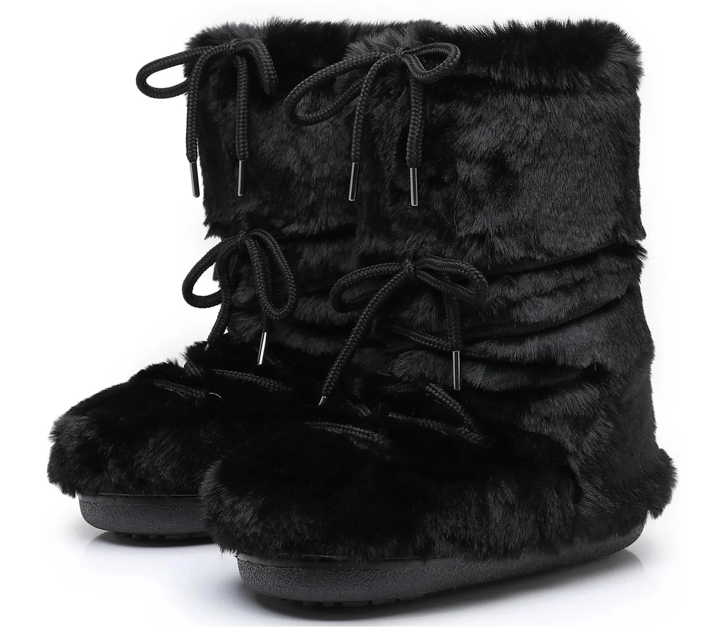 Women Winter Lace-up Ankle Boots | Snow Boots | Classic Platform Boots | Waterproof | Non-slip | Ski Boots black 2