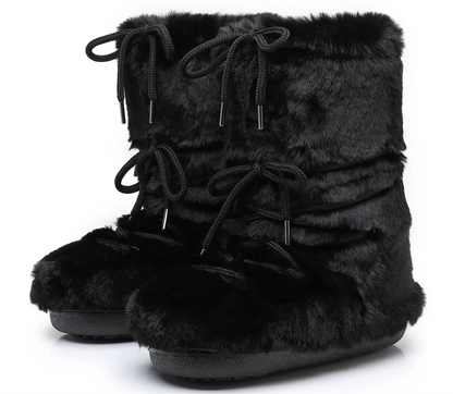 Women Winter Lace-up Ankle Boots | Snow Boots | Classic Platform Boots | Waterproof | Non-slip | Ski Boots black 2
