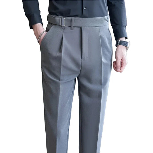 Men British Style Pants | Dress Pants | Men Suit Trousers Gray