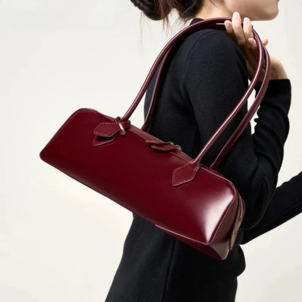 Women Leather Bag | Luxury Vintage | Long Shoulder Shopping Bag | Underarm Bag | Baguette