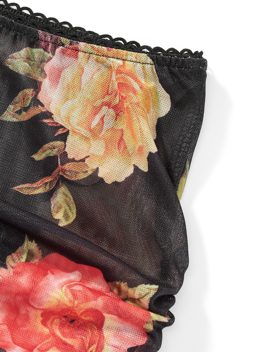 Women Floral Print V Neck Cami Top | Summer Set | Sleeveless | Mini Skirt | Two Piece