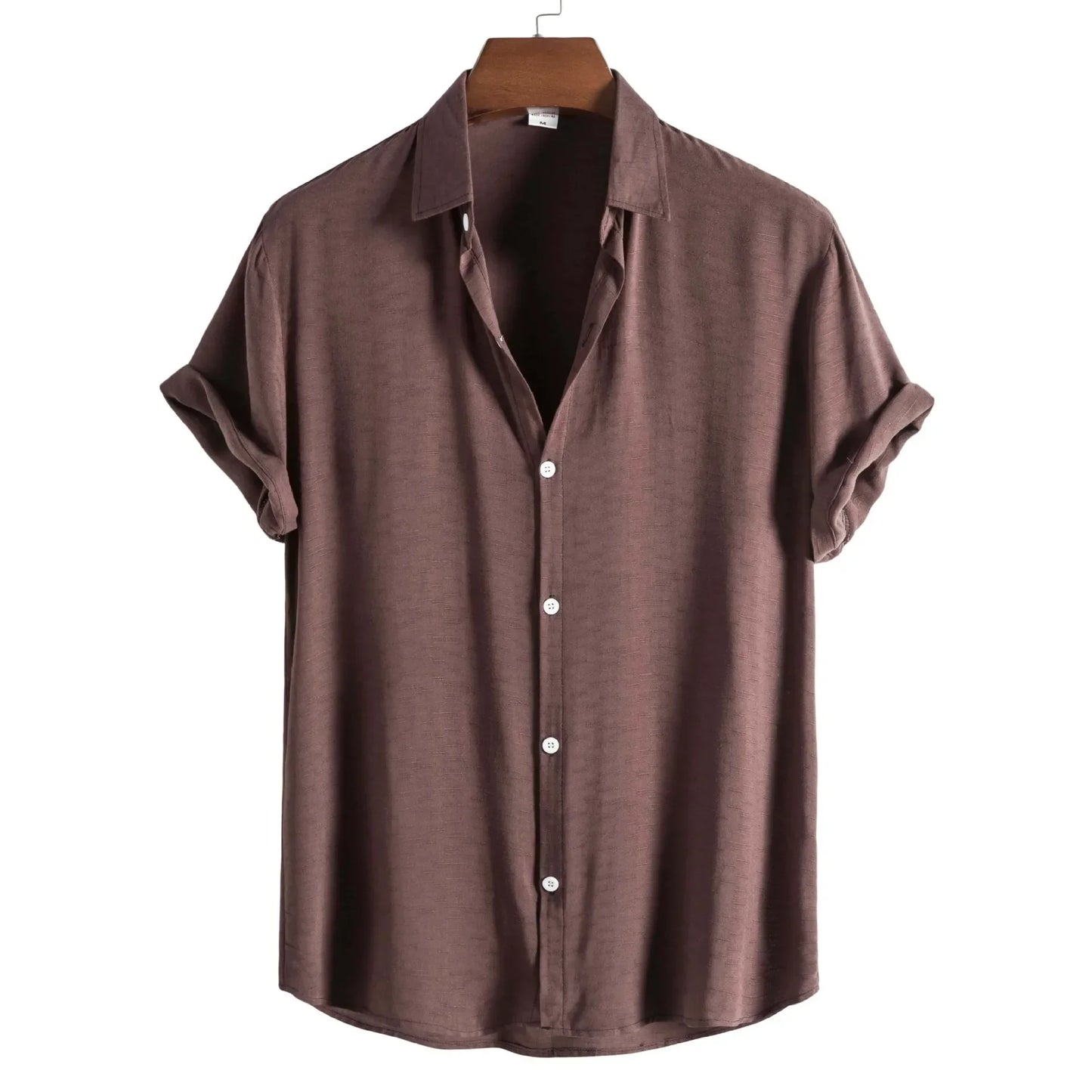 Men's Classic Plain Button Down Brown