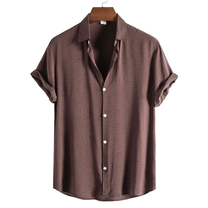 Men's Classic Plain Button Down Brown
