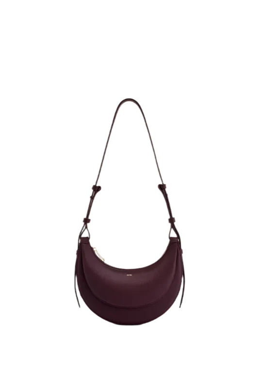 Women Leather Half Moon Crossbody Bag | Commuter Bag | Underarm Bag maroon