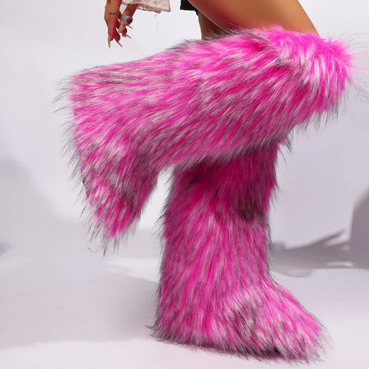 Women Over-The-Knee Boots | High Boots | Winter | Fur Snow Boots | Warm Boots | Non-Slip Pink