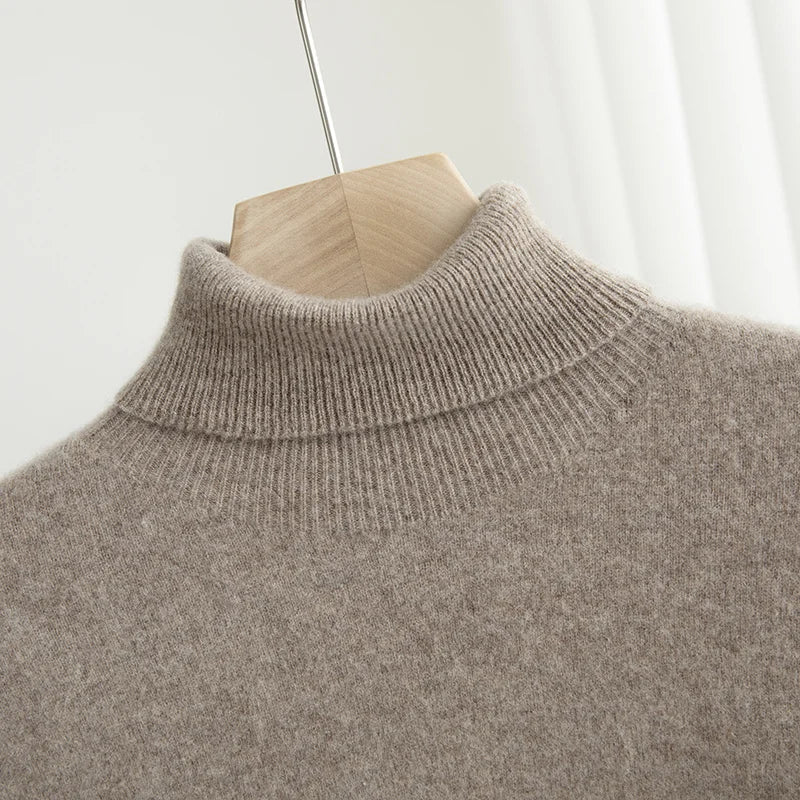 Men Merino Wool Turtleneck Knitted Pullover | Merino Wool Sweater | Cashmere Warm Knit Top