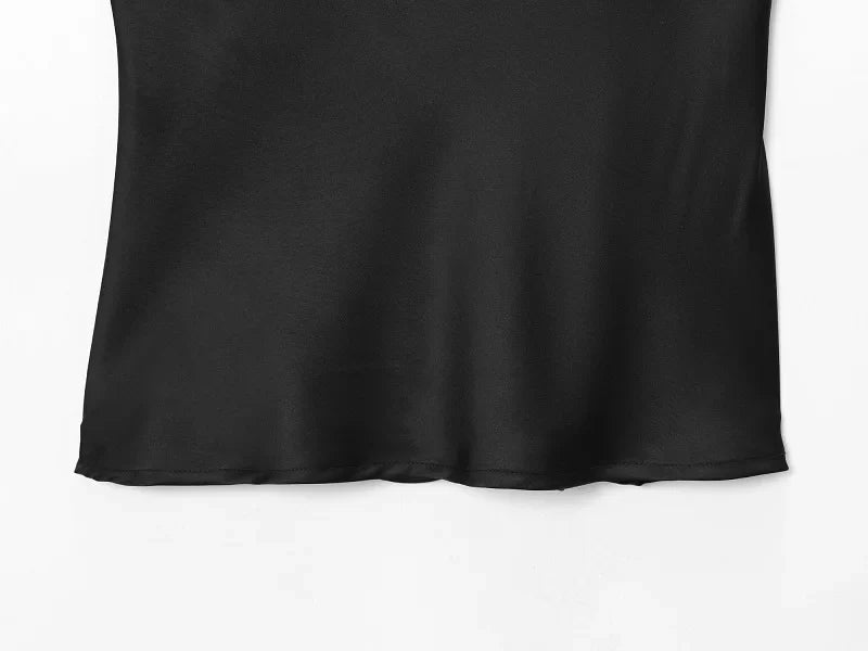 Women Satin Lace Top | Lace Corset Top | Black Backless Top | Camisole | Sleeveless Top | Party