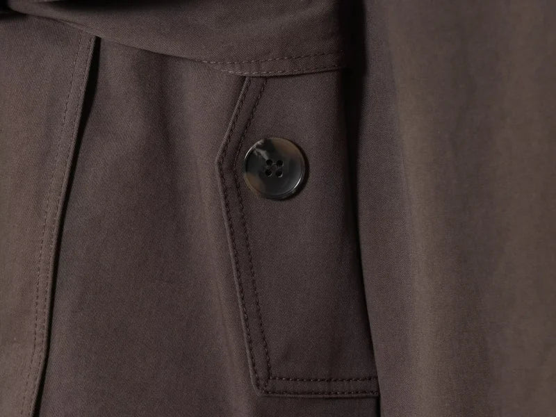 Women British Style Lapel Double-Breasted Coat | Short Trench Coat With Belt