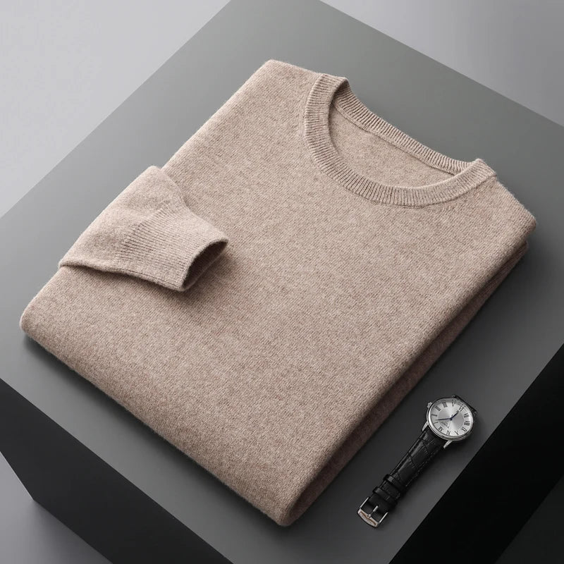 Men Pure Wool Sweater | Casual Pullover | Cashmere Knitting Camel