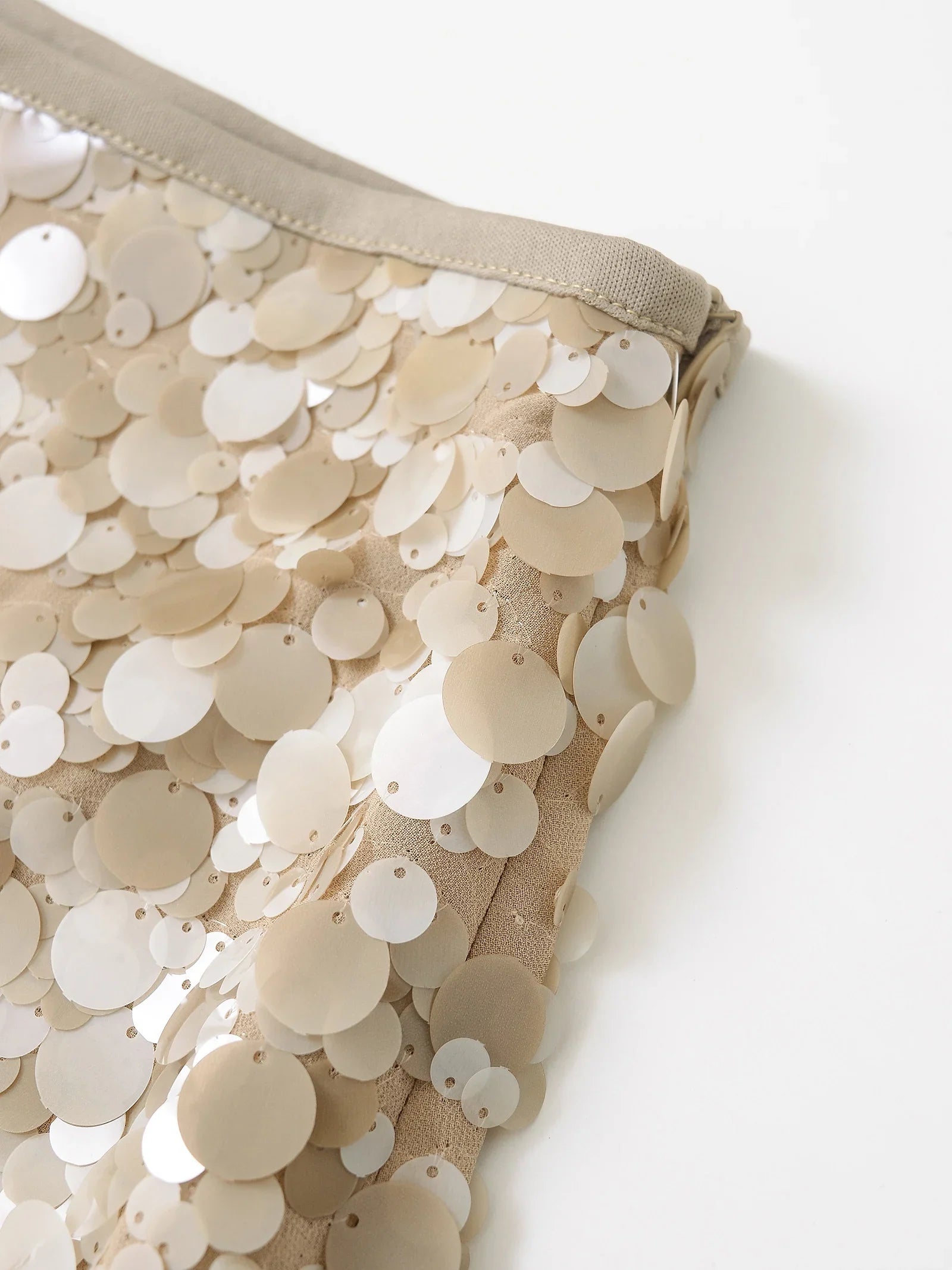 Women French Short Bead Embellished Sequin Skirt | Mini Skirt