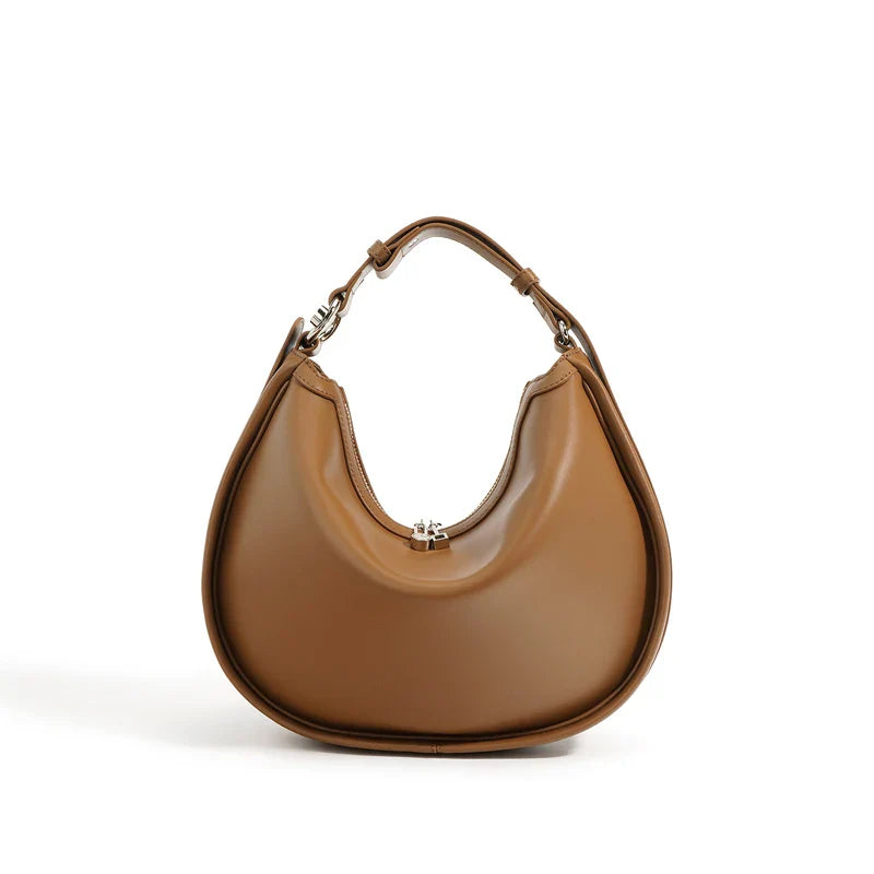Women Split Leather Underarm Shoulder Bag brown
