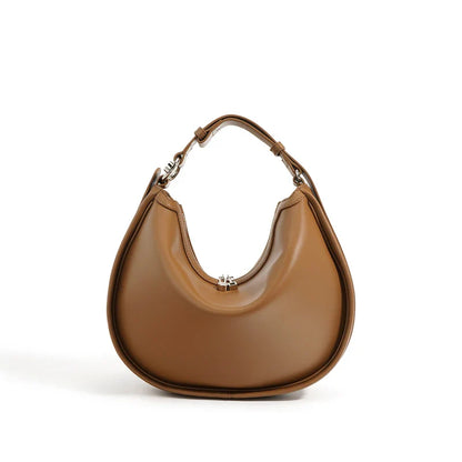 Women Split Leather Underarm Shoulder Bag brown