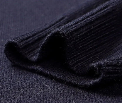 Men Pure Wool Sweater | Polo Knitted Pullover | Warm