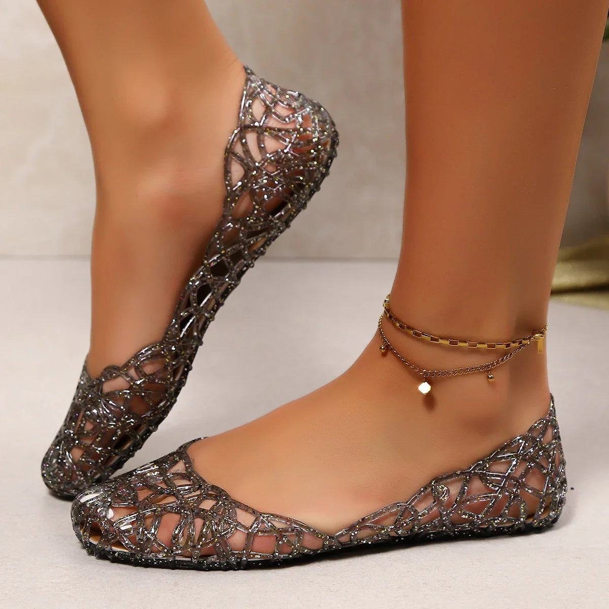 Women Hollow Jelly Shoes | Breathable | Summer | Flat Sandals | Casual Jelly Sandals