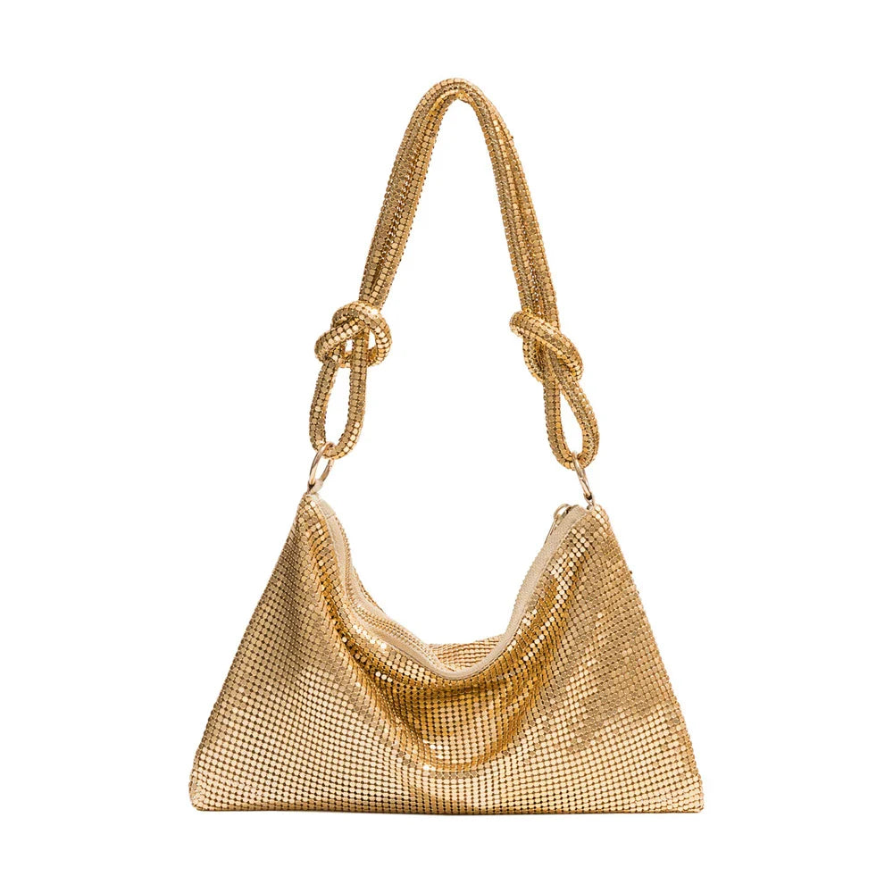 Women Soft Sequins Evening Bag | Shiny Shoulder Bag | Party Bag Gold