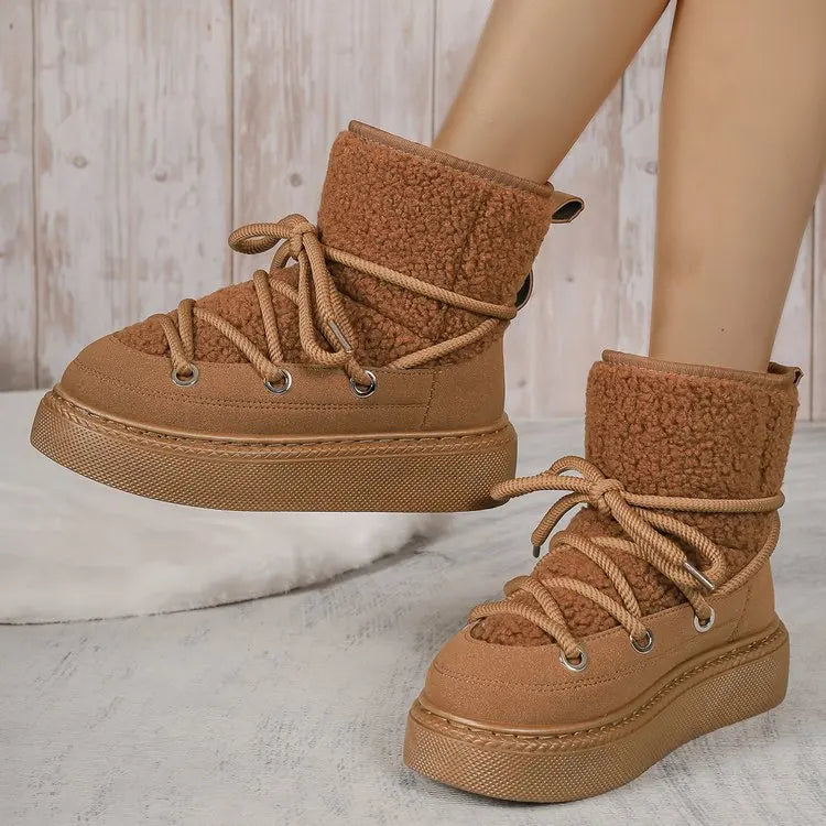 Women Winter Thick-Soled Snow Boots | Mid-Length Warm Boots