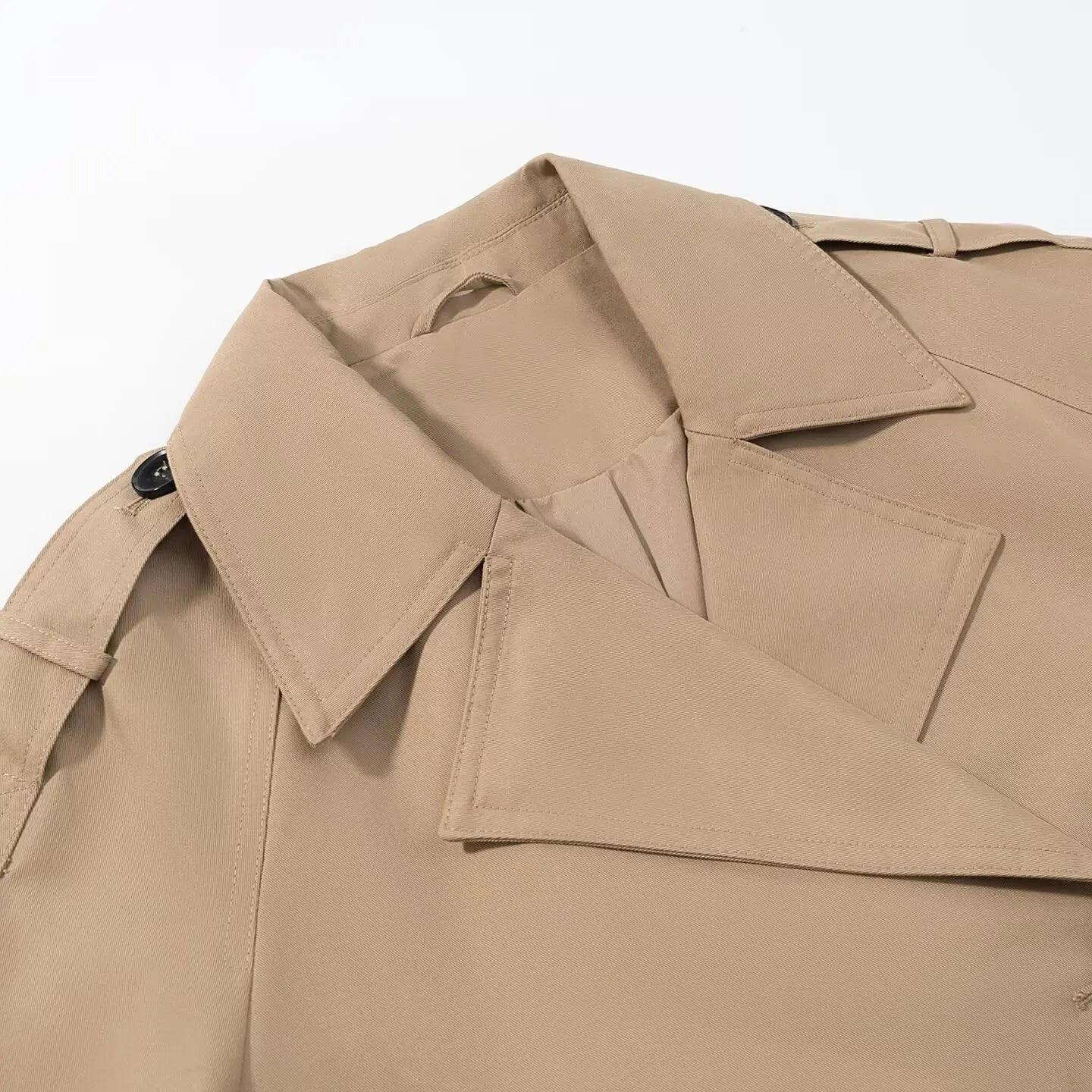 Women Cropped Trench Coat | Long Sleeve | Casual Classic