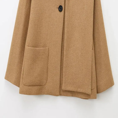 Women Winter Coat with Scarf | Long Sleeves | Round Neck