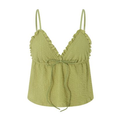 Women Camisole Top | Spaghetti Straps | V Neck Cami Top | Tank Top green