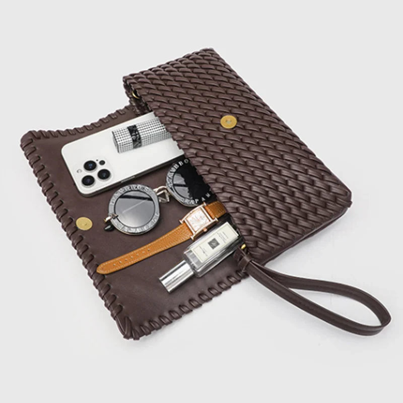 Women Leather Woven Bag | Shoulder Bag | Armpit Handbag