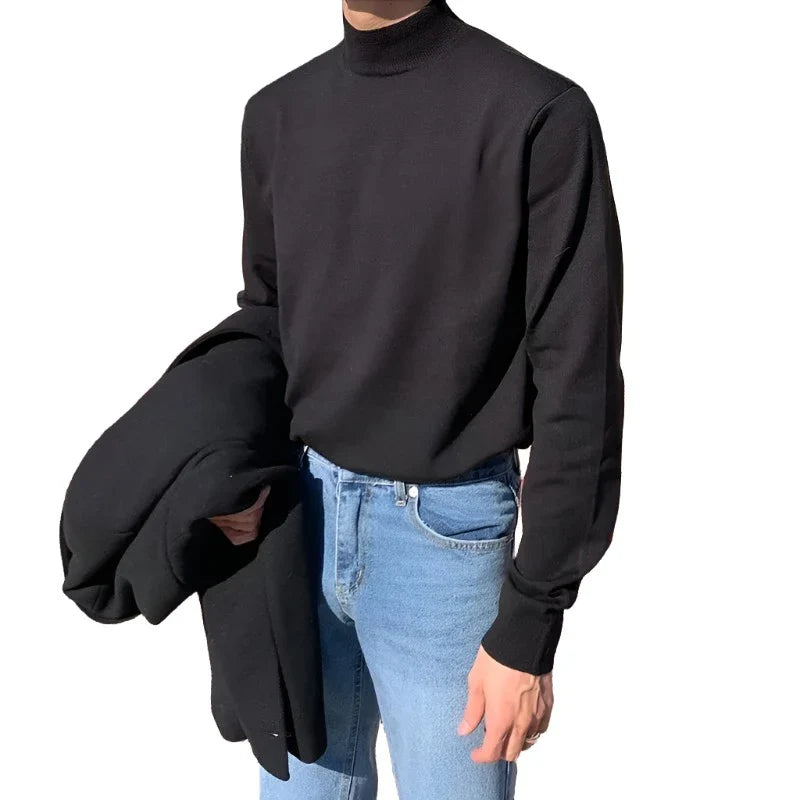 Men Plain Half Turtleneck | Long Sleeve Turtleneck | Winter Casual Sweater Pullover