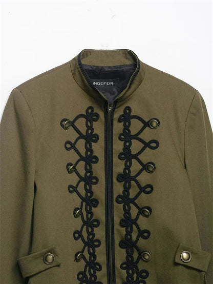 Women Rope Knot Button Jacket | Long Sleeves | Napoleon Jacket