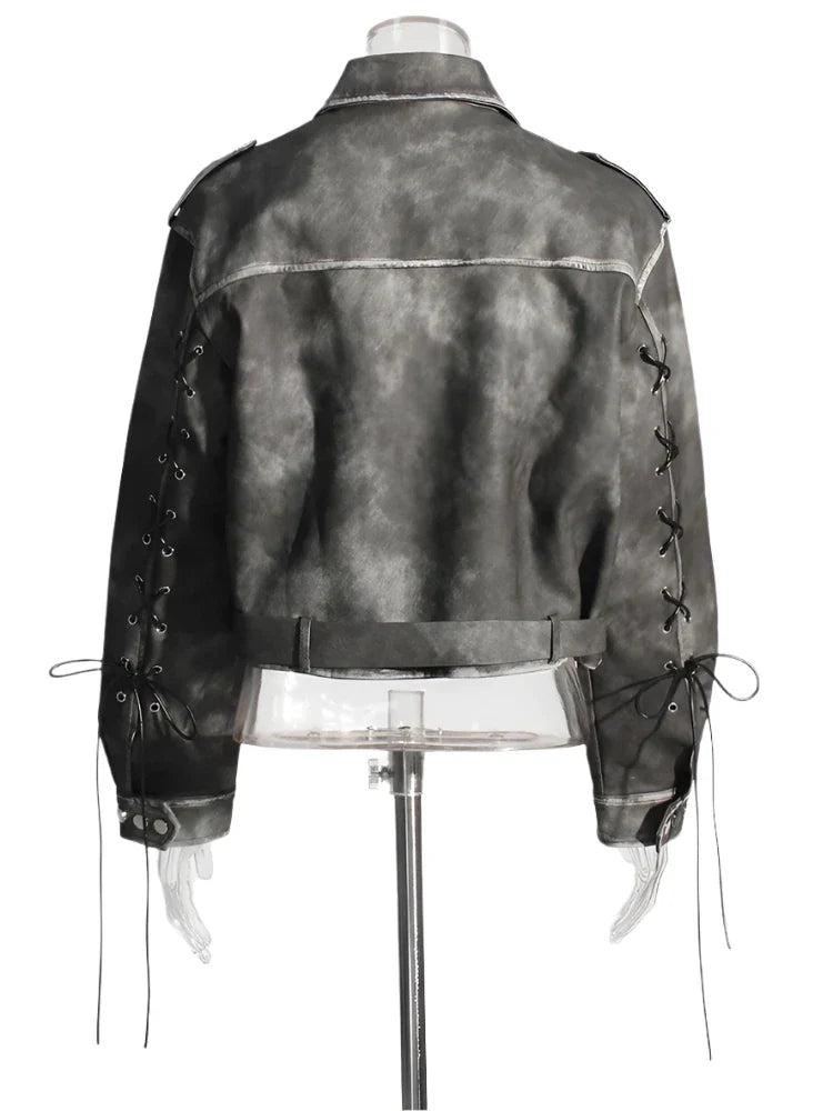 Women Washed Leather Jacket