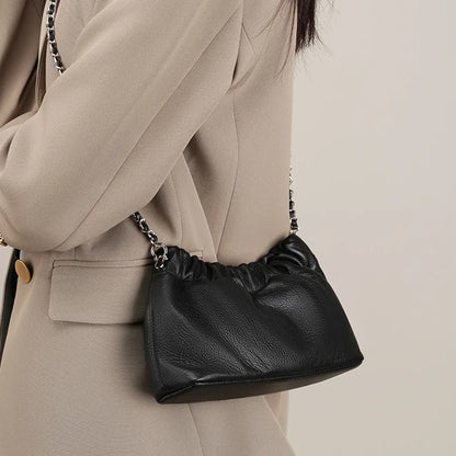 Women Genuine Leather Cloud Bag | Dumpling Shoulder Bag