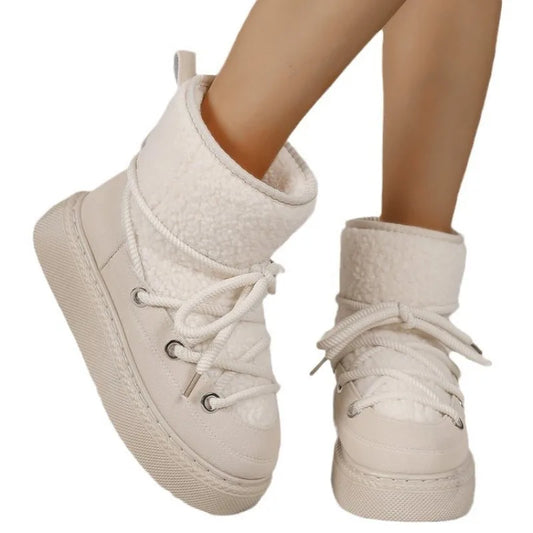 Women Winter Thick-Soled Snow Boots | Mid-Length Warm Boots