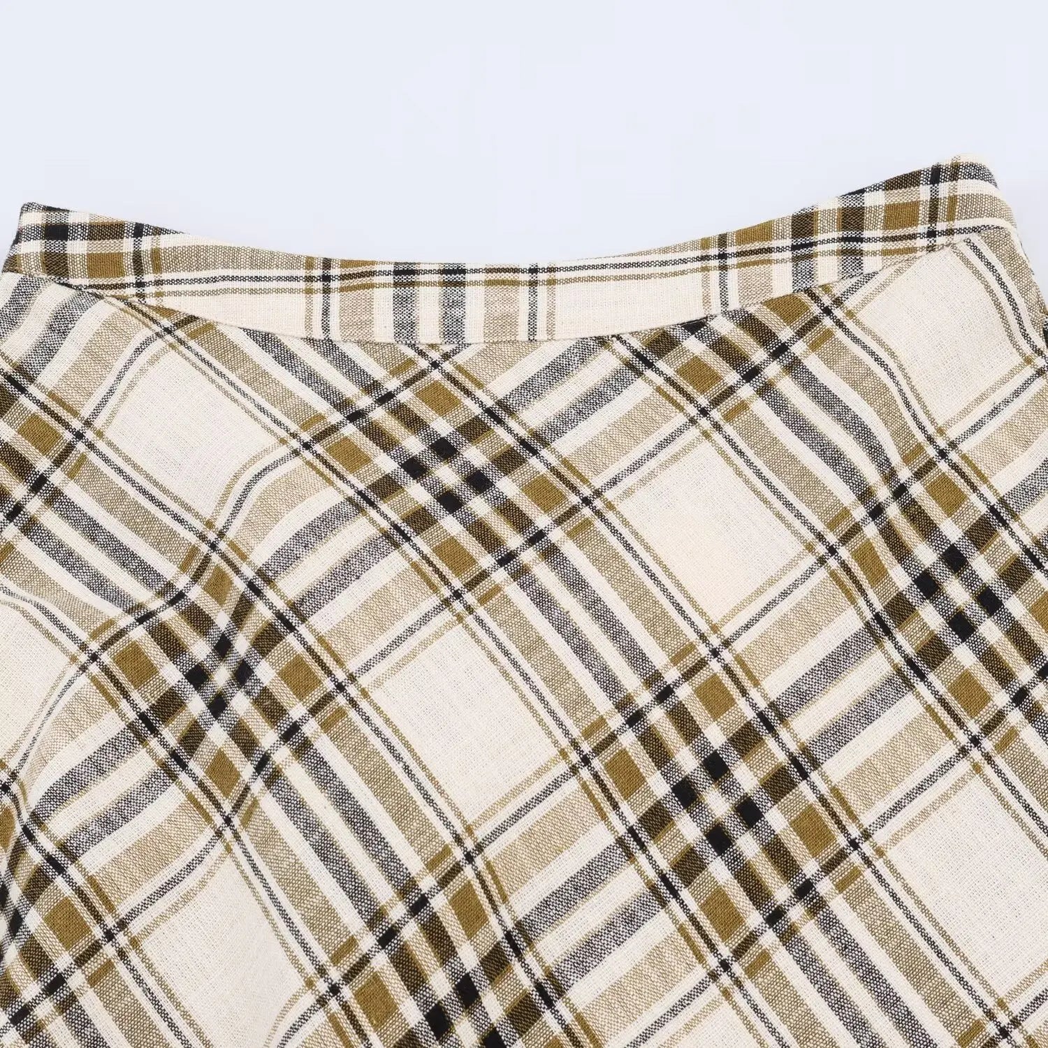 Women Vintage Asymmetric Plaid Skirt | Long Skirt | Spring | A-Line | High Waist