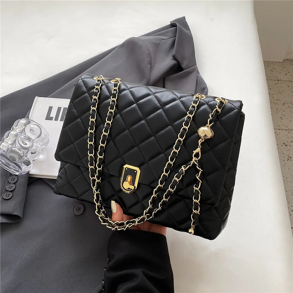 Women Quilted Leather Bag | Classic Flap Crossbody Bag