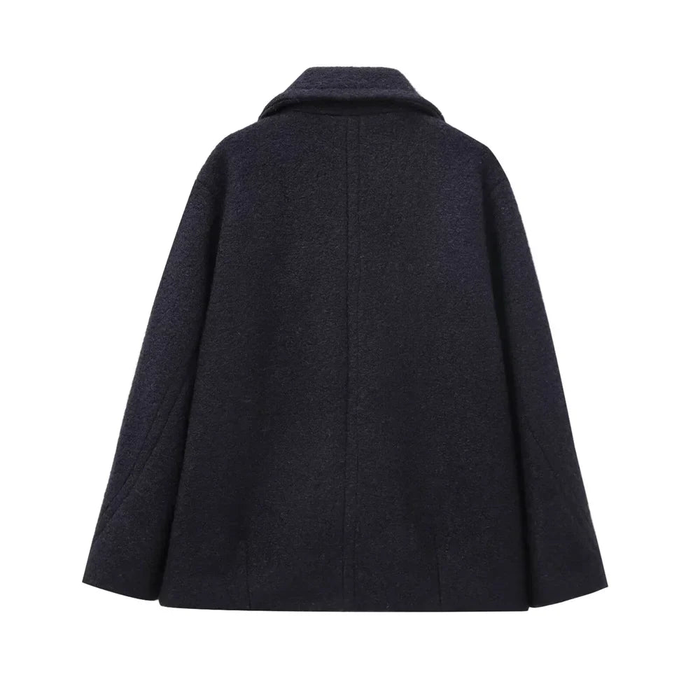 Women French Short Coat | Double Breasted Coat