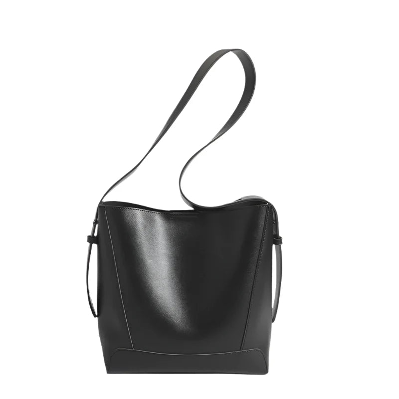 Women Bucket Bag | Leather Shoulder Bag Black