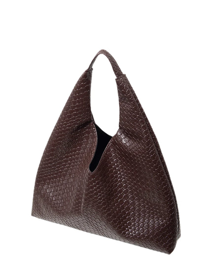 Women Leather Woven Handbag | Large Capacity Tote Bag