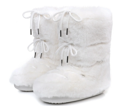 Women Winter Lace-up Ankle Boots | Snow Boots | Classic Platform Boots | Waterproof | Non-slip | Ski Boots white 2