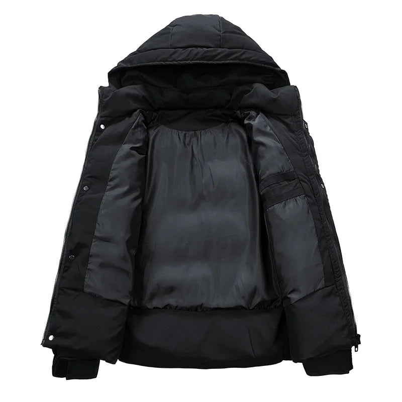 Men Padded Puffer Jacket with Hood | Cotton-Padded Men Coat