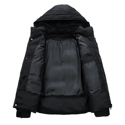 Men Padded Puffer Jacket with Hood | Cotton-Padded Men Coat