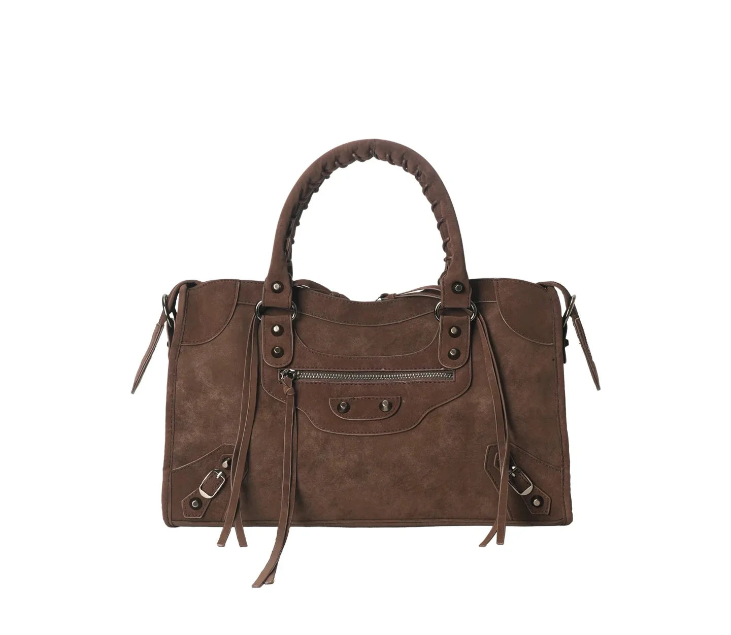Women Paris Retro Motorcycle Bag | Large Capacity | Suede Leather Bag | Crossbody