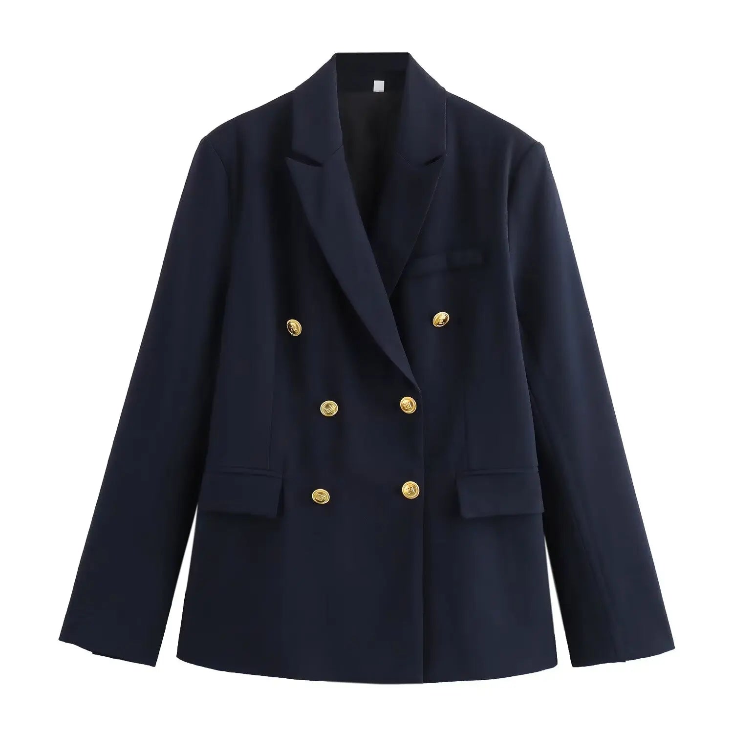 Women Navy Blue Double Breasted Blazer navy blue