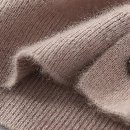 Men Mink Cashmere Warm Cardigan | Casual Loose V-Neck Knit Coat