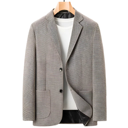Men Plaid Blazer | Business Casual Party | Gentleman Suit Jacket brown