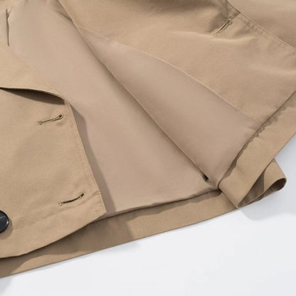 Women Cropped Trench Coat | Long Sleeve | Casual Classic