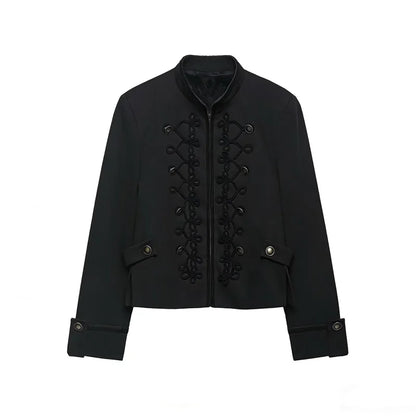 Women Rope Knot Button Jacket | Long Sleeves | Napoleon Jacket