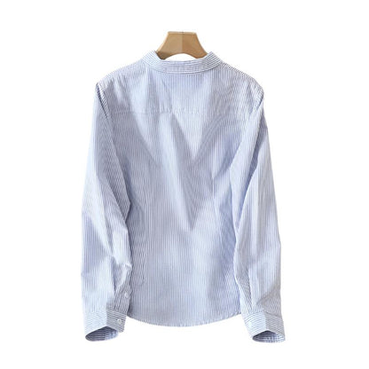Women's Striped Oxford Shirt | Cotton Casual Button Up Dress Shirt