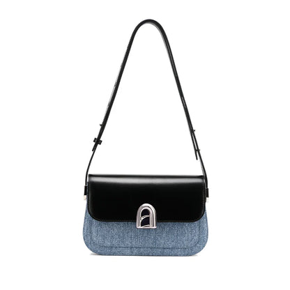 Women Retro Square Leather Bag | Crossbody Shoulder Bag Blue