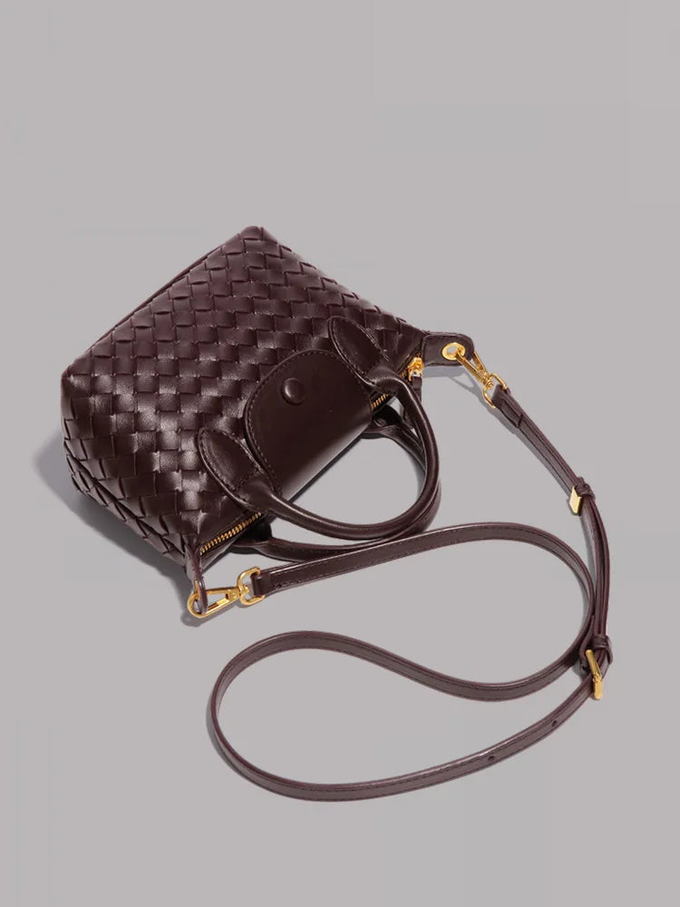 Women Woven Shoulder Bag | Small Dumpling Bag | Bucket Bag | Crossbody Bag | Lunch Box Bag