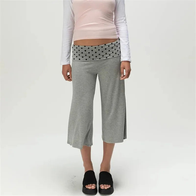 Women Gaucho Pants | Low Rise | Cropped | Wide Leg Capri Pants | Summer